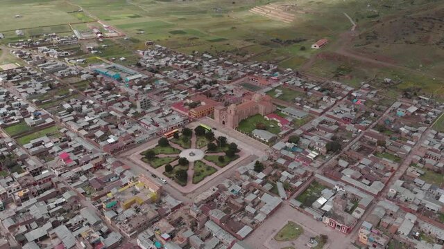 Simon Bolivar Plaza is the main square in small Peruvian town, Pucara
