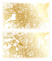 Ankara and Adana Turkey City Map Set.