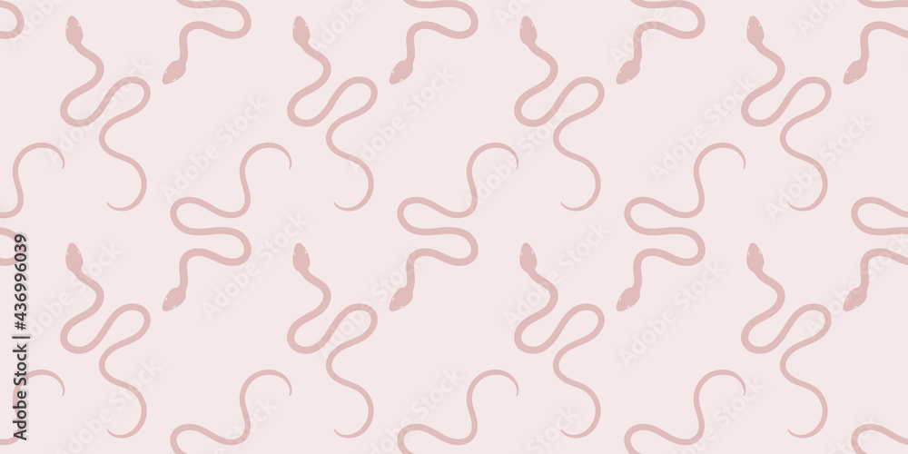 Poster snake repeat pattern design, vector background