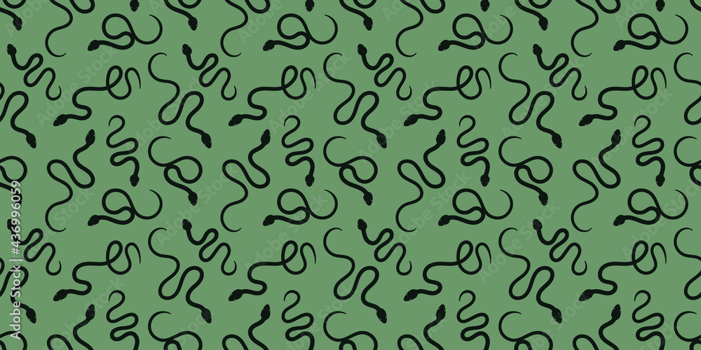 Poster snake repeat pattern design, vector background