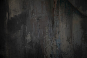 dark wall background. Empty workplace, in front of an abstract package.