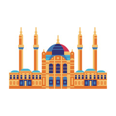 Arabic or Turkish Mosque with Minarets Icon