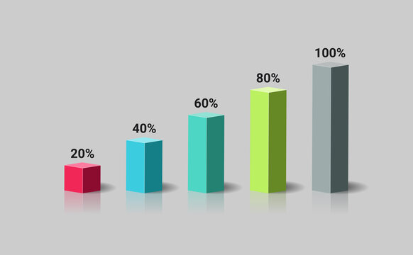 Graph Bar Business Growth Rate Infographic 3d Design