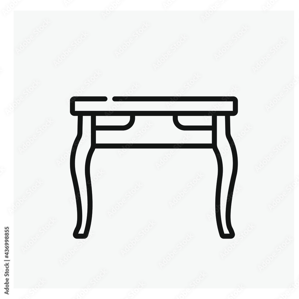 Poster table vector icon. editable stroke. symbol in line art style for design, presentation, website or ap