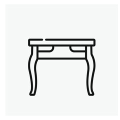 Table vector icon. Editable stroke. Symbol in Line Art Style for Design, Presentation, Website or Apps Elements, Logo. Pixel vector graphics - Vector