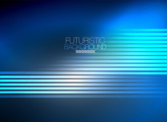 Bright neon color techno abstract background, shiny glowing neon lines in the dark background