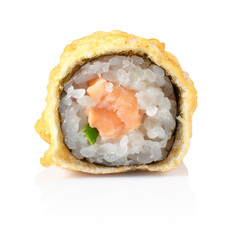 Hot roll tempura with salmon and avocado in batter