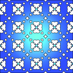 Geometric vector pattern with azure and blue gradient. simple ornament for wallpapers and backgrounds.