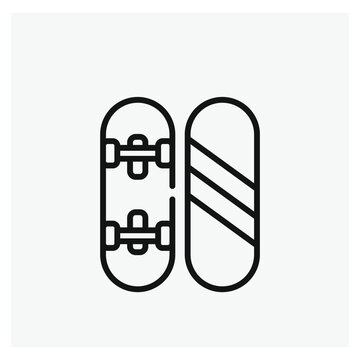 Scateboard vector icon. Editable stroke. Symbol in Line Art Style for Design, Presentation, Website or Apps Elements, Logo. Pixel vector graphics - Vector