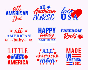 Independence Day Quotes Design Bundle, Independence Day Design Bundle