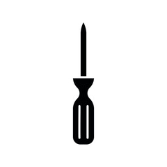Screwdriver glyph icon. Vector isolated black illustration.