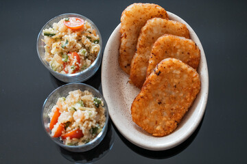 Potato biscuits with quinoa salad