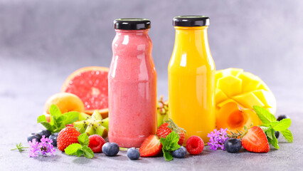 strawberry juice and mango juice