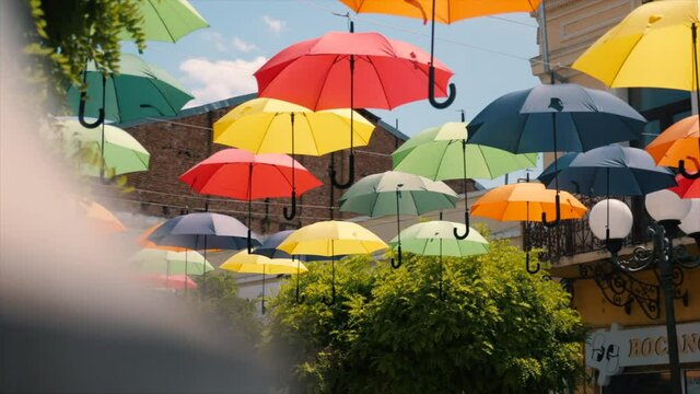 Umbrella festival in Braila city, Romania