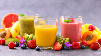 fruit juice- fresh smoothie in glass