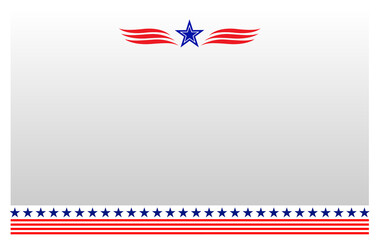 USA flag symbols  frame border banner with empty space for text.	
