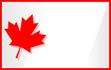 Canadian red border frame with maple leaf with an empty space for the text.