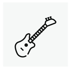 Fototapeta na wymiar Guitar vector icon. Editable stroke. Symbol in Line Art Style for Design, Presentation, Website or Apps Elements, Logo. Pixel vector graphics - Vector