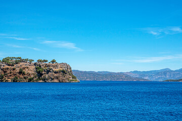 Fototapeta premium Gocek is famous for its natural beauty and crystal clear sea among the sailors not only in Turkey but also abroad, is surrounded by 12 islands in Turkey