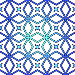 Geometric vector pattern with azure and blue gradient. simple ornament for wallpapers and backgrounds.