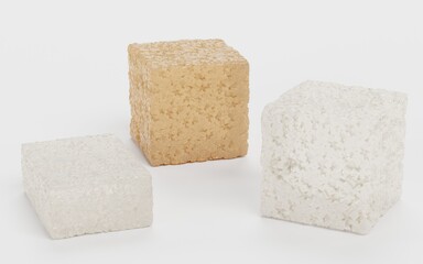 Realistic 3D Render of Sugar Cubes