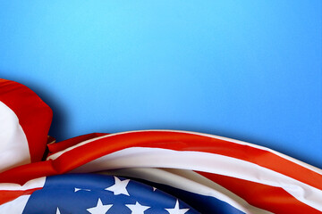American flag with a colored background