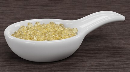 Realistic 3D Render of Yellow Caviar