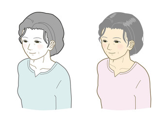 おばあさん　上半身