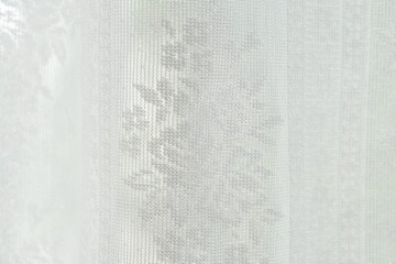 Obraz premium Close up of white lace curtain