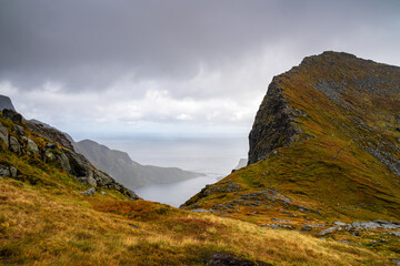 Munkebu trail from Sørvågen, Lofoten, Norway