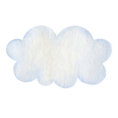 Watercolor cloud isolated on white background.