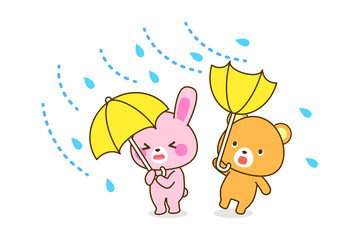 台風のイラスト_子供向け動物