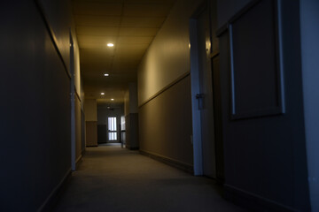 the hotel hallway