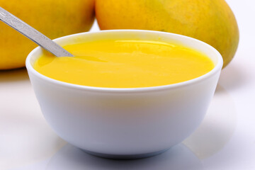 Mango juice or shake in bowl
