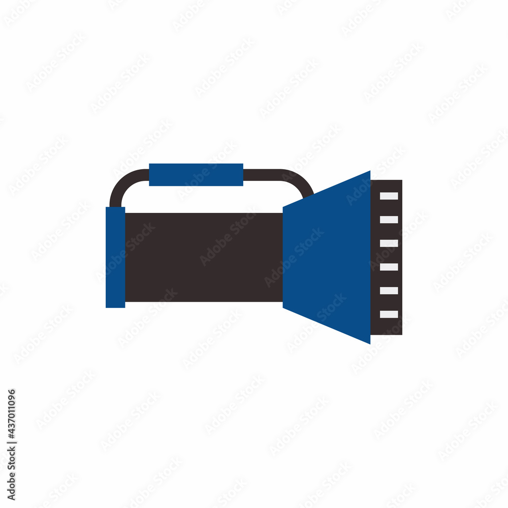 Poster dive light for diving in flat element style isolated on white background.