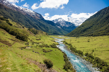 Fototapeta na wymiar Matukituki Valley Track, Mount Aspiring National Park, Te waipounamu, New Zealand