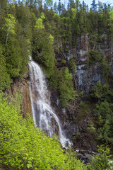 Fototapeta na wymiar View on the Philomene waterfall near Saint Alexandre des Lacs in the province of Quebec (Canada)