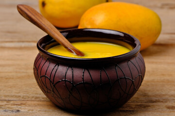 Mango juice or shake in bowl