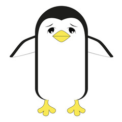 simple cartoon vector illustration penguin on white background