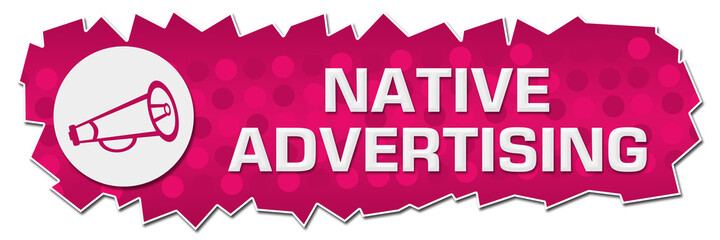 Native Advertising Pink Dots Background Symbol Cutout Horizontal 