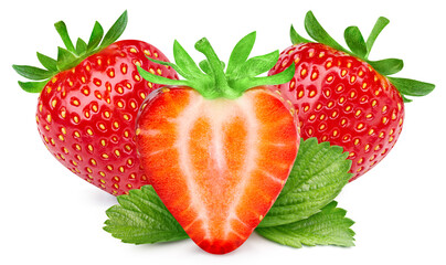 Fresh strawberry isolated on white background