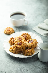 Traditional homemade cookies filled with jam