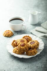 Traditional homemade cookies filled with jam