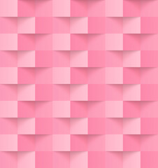 Pink seamless modern abstract geometric pattern, 3d paper art style that looks creased