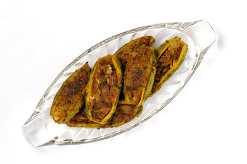Stuffed bitter gourd or bitter melon dish