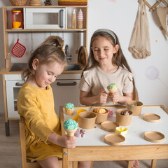 children sculpt with natural plasticine