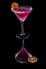 Margarita Cocktail Drink in Glass, Frozen Alcohol with Lime, Salt