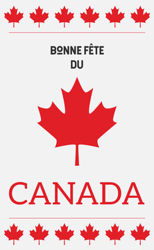 French Happy Canada Day card in vector format.