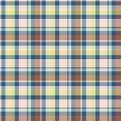 Plaid seamless pattern. Vector background of textile ornament. Flat fabric design.