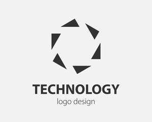 Trend logo vector hexagon tech design. Technology logotype for smart system, network application, crypto icon.